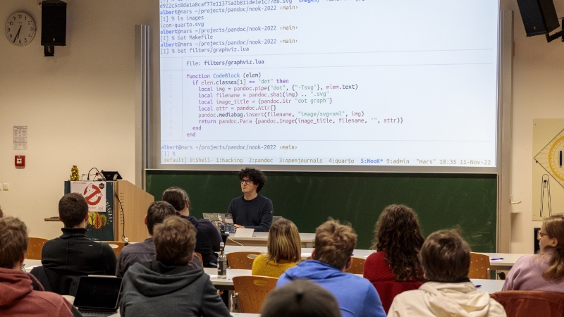 tarleb demonstriert Lua-Filter in Pandoc zur Übersetzung von Markdown